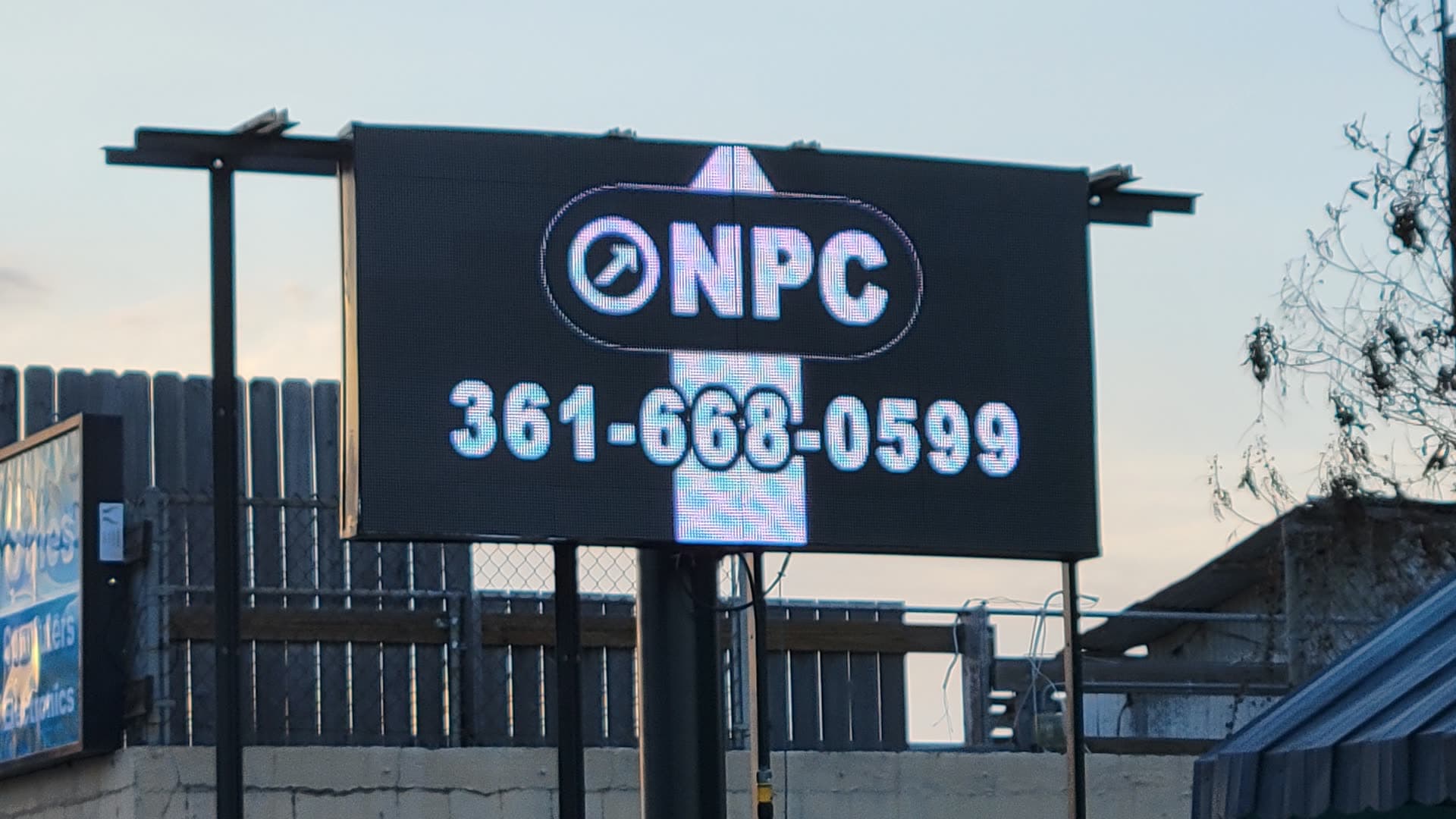The LED sign at 1003 E Main Street in Alice, Texas